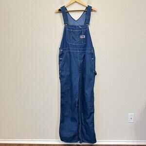 Vintage BIG MAC Square Bak Bib Overalls Blue USA Dungaree Carpenter